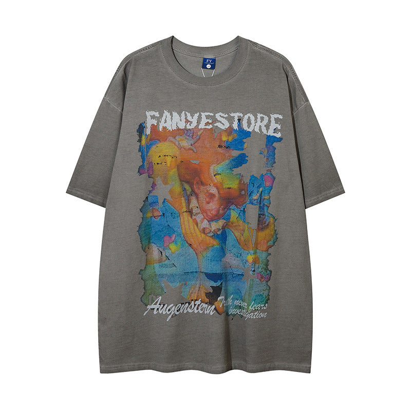 Anime Ocean Pattern Short Sleeve Men