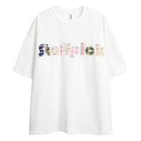 Letter Patch Embroidered Short Sleeve Men