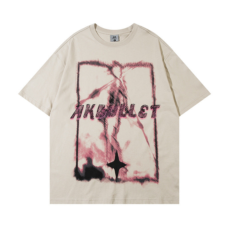 Abstract Graffiti Printing Short Sleeve Men